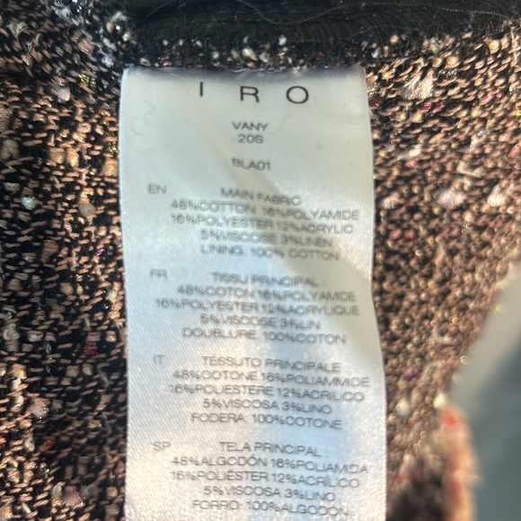 NWT IRO Paris tweed short sash high-waist, Vany frayed bouclé tweed. - Picture 10 of 12